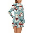 thumbnail image 7 of Wowcloth Woman's Fleece Christmas Pajamas, Hooded with Ears and Long Sleeve Zipper Jumpsuit, Plush Thermal Loungewear for Home Comfort, 7 of 7