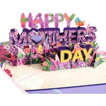KunMing Mother's Day Pop-Up Card, Love Mom Greeting Card with Flower Bouquet, Perfect Gift for Mom, Grandma, Daughter, Wife
