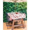 thumbnail image 3 of Outdoor Tablecloth with Umbrella Hole and Zipper 60 x 102 Inch Polka Dot Watercolor Gradient Red Table Cover for Rectangular Tables Waterproof Tabletop Collection for Patio Garden Picnic Camping, 3 of 6