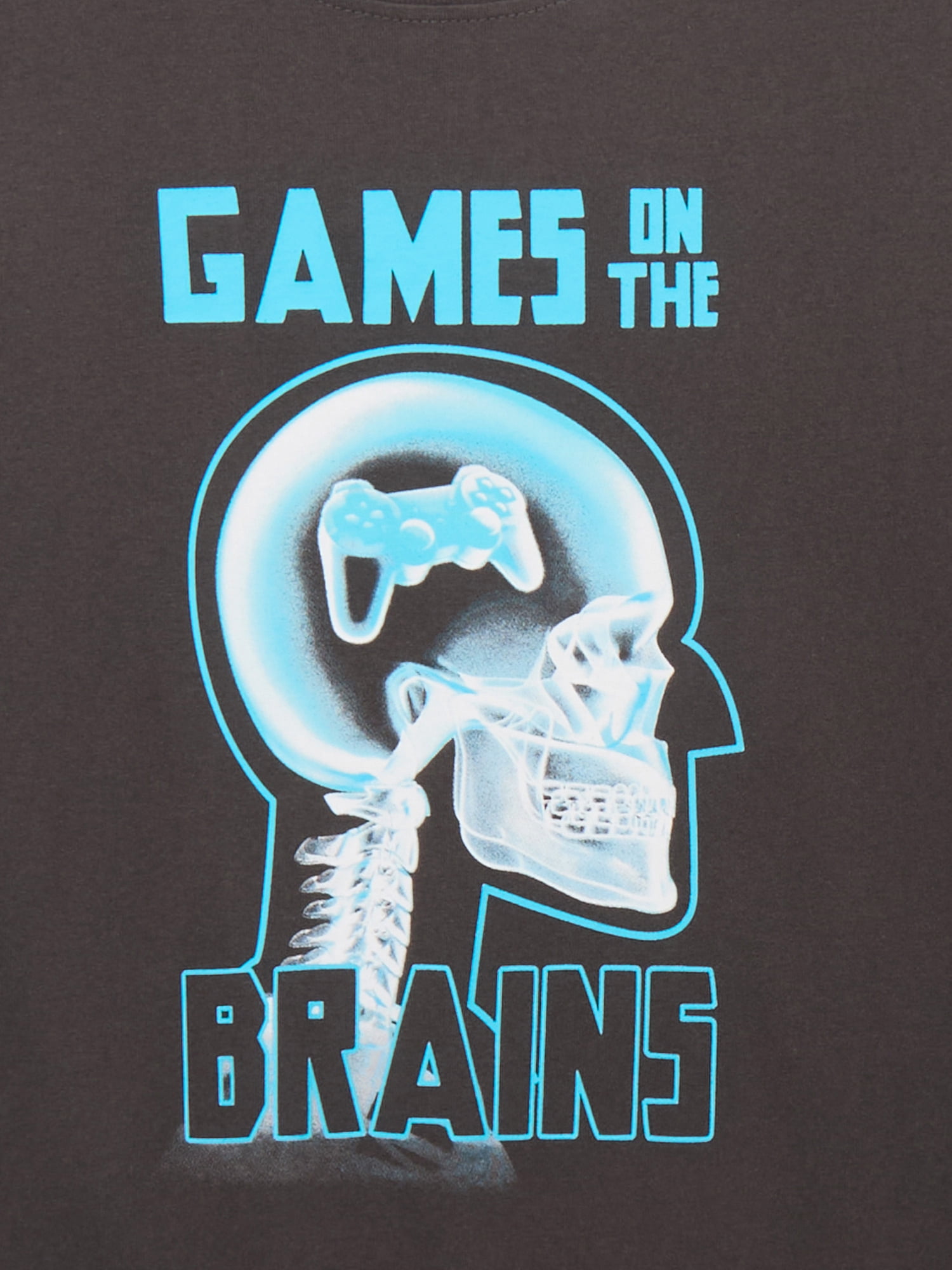 Wonder Nation Games on the Brains, Crew Neck, Short Sleeve, Graphic T-Shirt, Sizes 4-18