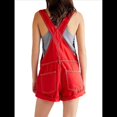 thumbnail image 3 of Pantalones Cortos Vaqueros para Mujer, de Verano Informales, Holgados, Ajustables, con Tirantes. Rojo XL, 3 of 8
