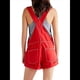 thumbnail image 3 of Pantalones Cortos Vaqueros para Mujer, de Verano Informales, Holgados, Ajustables, con Tirantes. Rojo S, 3 of 8