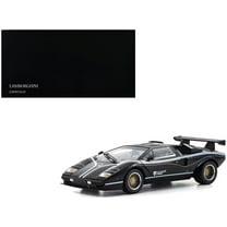 Lamborghini Countach LP 500R Black with White Interior 1/18 Diecast Model Car by Kyosho