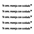 thumbnail image 1 of Te amo maneja con cuidado Inspirational Message Decal in Spanish, Black Vinyl Safety Message Sticker for Rearview Mirror, Motivational Car Sticker, Vinyl Waterproof Car Decals Gifts, 1 of 6