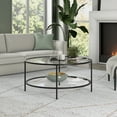 thumbnail image 7 of Evelyn&Zoe Sivil 36" Wide Round Coffee Table with Glass Top, Blackened Bronze, 7 of 7