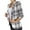 Khaki, variant on asdoklhq Coat for Women Clearance $2,Women's Autumn and Winter Street Casual Long Sleeve Plaid Suit Coat
