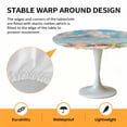 thumbnail image 6 of Ocean Shell Elastic Fitted Round Table Cover Beach Theme Starfish Conch Waterproof Outdoor Tablecloth for Holiday Party, Picnic, Patio & Dining Fits Tables Up to 36"-44", 6 of 8