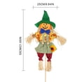 thumbnail image 2 of HAHUT 1 Pack Fall Harvest Scarecrow Decorations - 21.65" Standing Thanksgiving Scarecrows with Sunflowers and Bow for Autumn, Halloween, Garden, Yard, Porch Decor (Green), 2 of 7