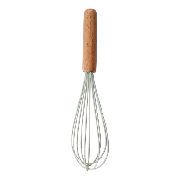 Whisk, Dough Whisk, 9.8" Whisk with Wood Handle - Whisk for Pancake Batter, Eggs and Egg Whites, Cake Mix, Blending and Sauces,Mint Green