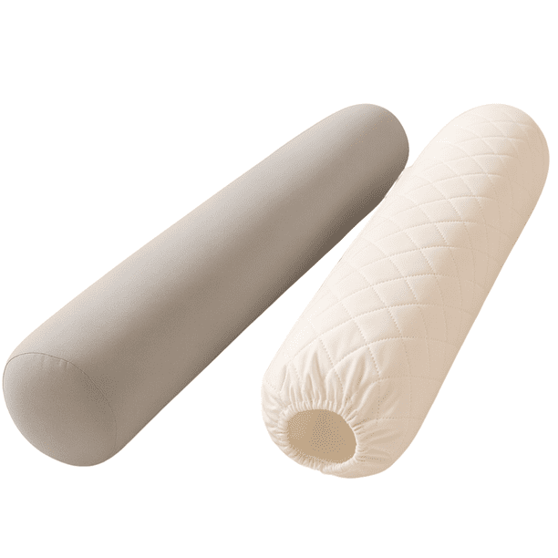 Cojín Para Cama de Masajes Cilíndrico Gris Lunar + Funda Removible Blanca – Stefano Zanni