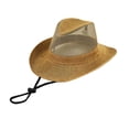 thumbnail image 2 of Dmlomu Mesh Cowboy Hat for Men, Breathable Mesh Wide Brim Sun Hat with Chin Strap, Summer Hat for Bike Riding Fishing Hiking Gardening Men Women, 2 of 7