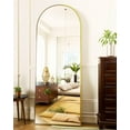 thumbnail image 2 of Arched Full Length Floor Mirror - 59"x18" Gold Standing Mirror for Bedroom, Living Room, or Dressing Area - Stylish Arch Design, Freestanding or Wall-Mounted, Durable & Elegant, 2 of 11