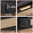 thumbnail image 4 of Leyaoyao 23" Rattan 3-Drawer Nightstand, Black Boho Bedside Table with Storage, End Table Dresser for Bedroom, Living Room, Hallway, Closet, 4 of 7