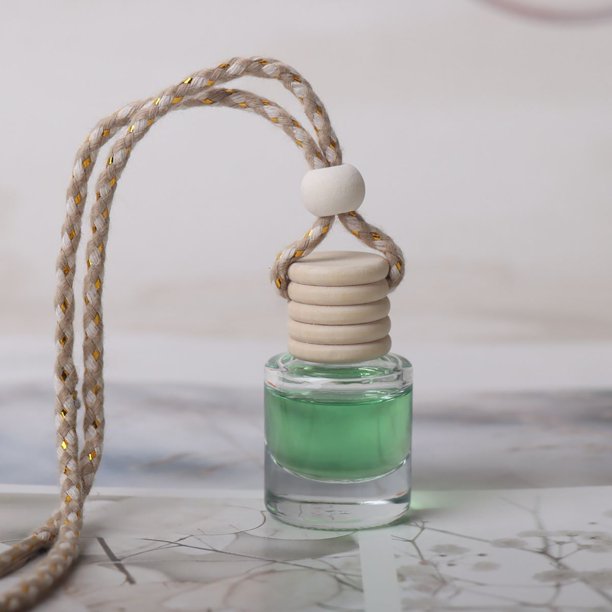 Ambientador colgante y difusor de aceite para automóvil, difusor de aromaterapia, mini botella de vidrio, difusor de fragancia colgante para 10 ml de fragancia