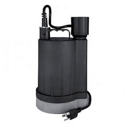 Zoeller 44-0006, Model LM44 Floor Sucker Utility Pump, 1/4 HP, 115 Volts, 1 Phase, 2.5 Amps, 1-1/4" NPT Discharge, 30 GPM Max, 20 ft Max Head, 9 ft Cord, Automatic