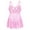 Pink, variant on Lingerie Set for Women Sexy Babydoll Chemise Nighty Lace Mesh Teddy V Neck Sleepwear