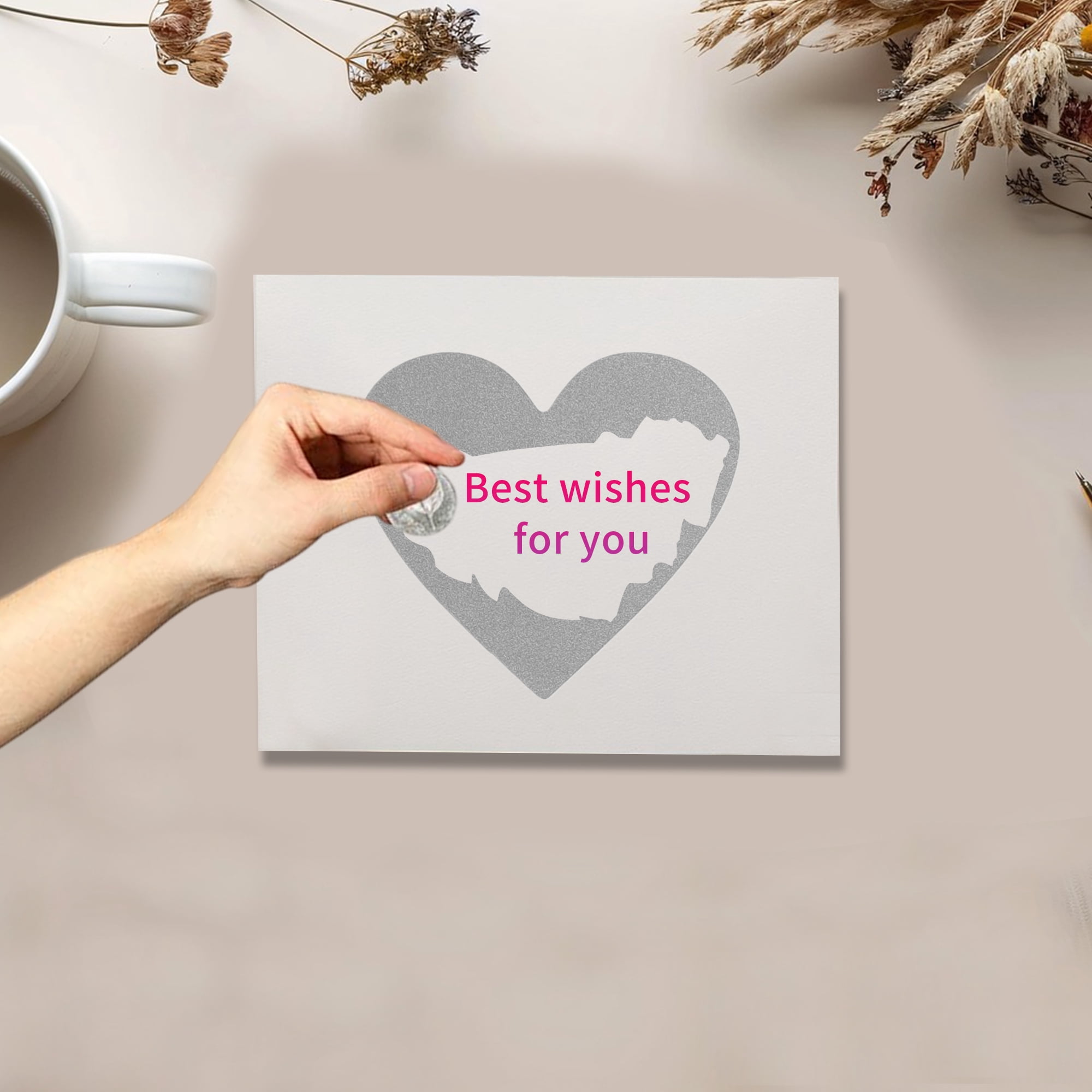 Unique Bargains 300Pcs Surprise Wedding Scratch Stickers 1.1" x 0.98" Gray