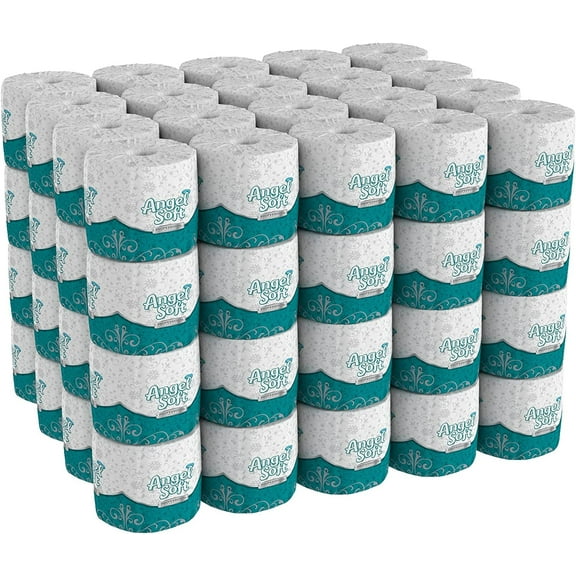 Pacific Angel Soft ps 16880 White 2-Ply Premium Embossed Bathroom Tissue, 4.05" Length x 4.0" Width (Case of 80 Rolls, 450 Sheets Per Roll)