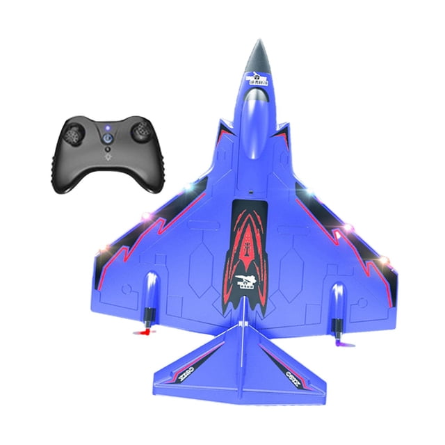 Avión de espuma RC Avión de con control remoto Fácil de controlar 2 canales Listo Avión planeador Avión RC para adultos , azul