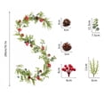 thumbnail image 4 of Guirlandes Artificielles de Noël, 6.56 Pieds Guirlande de Feuilles de Houx de Noël, Fausses Guirlandes de Verdure d'Hiver Baies Rouges Enneigées Guirlandes Suspendues pour Cheminée Décoration de Mariage Fête Maison,(D,6.56 Pieds), 4 of 9