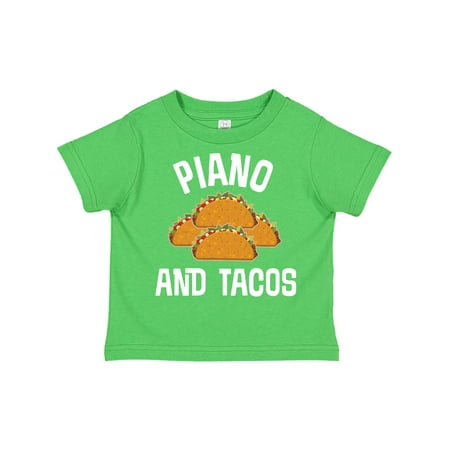 

Inktastic Piano And Tacos Funny Music Gift Toddler Boy or Toddler Girl T-Shirt