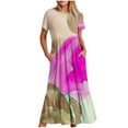 thumbnail image 1 of Mefallenssiah Mode Femmes Col Rond Manches Courtes Robe Imprimée, 1 of 5