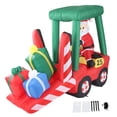 thumbnail image 1 of Papá Noel inflable en carretilla elevadora con luz LED, resistente al agua, resistente al desgarro, molde para inflar iluminado, 1 of 15