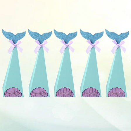 COSMOBETTY 20Pcs Mermaid Themed Square Candy Box for Birthday Party Favors