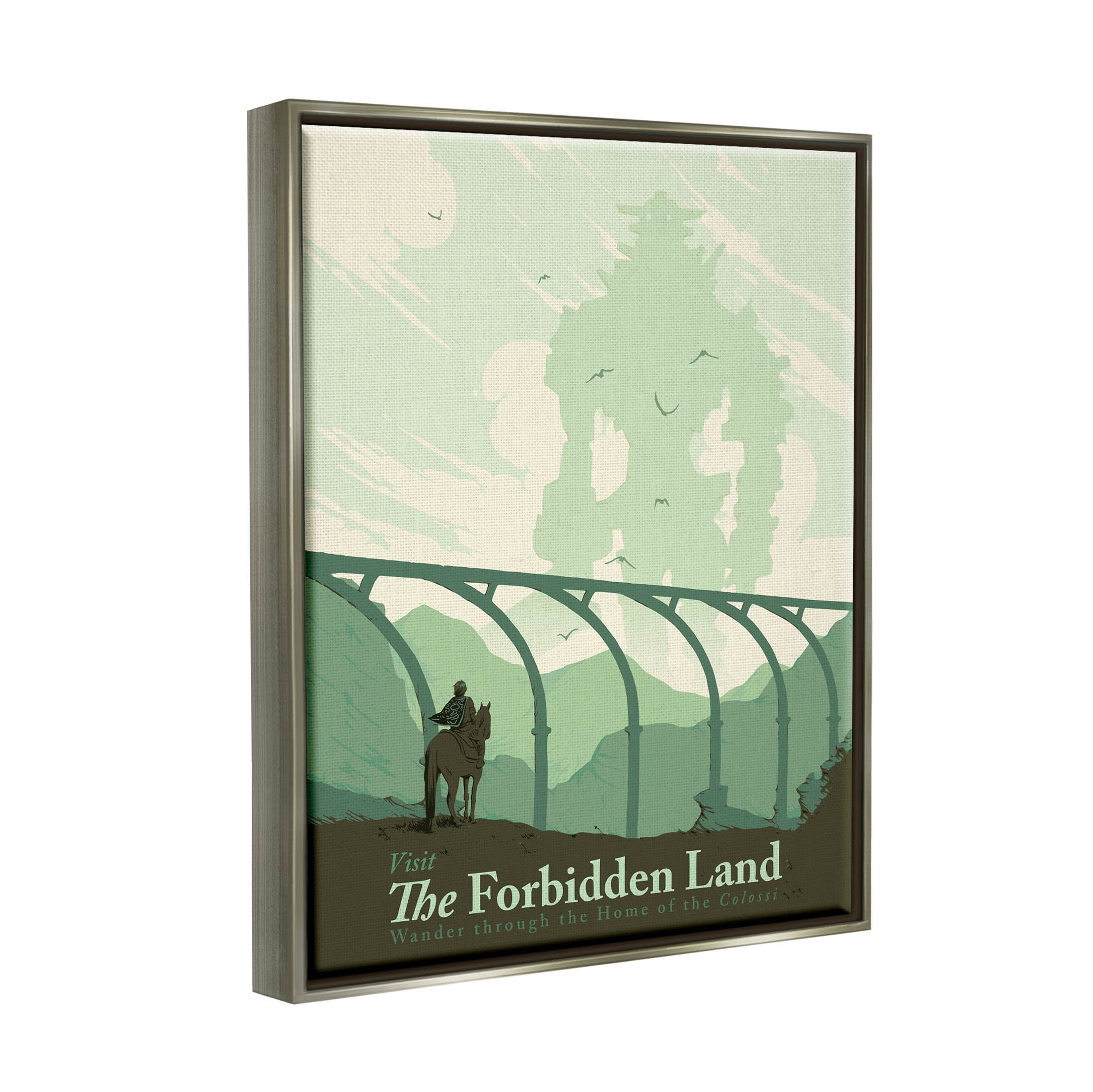 Stupell Industries Forbidden Land Intense Landscape Fantasy Graphic Art Luster Gray Floating Framed Canvas Print Wall Art, Design by Matheus Lopes Castro