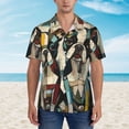 thumbnail image 2 of Rateoe Colorful Bulldog Duo Pattern Men’s Hawaiian Shirt – Short Sleeve Button-Down Tropical Beach Shirt, Lightweight & Breathable Casual Aloha Shirt with Pocket,3X-Large, 2 of 7