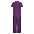 thumbnail image 5 of Homenesgenics Scrub Sets for Women Womens 2 Piece Scrub Outfits Casual Short Sleeve Scrub Tops and Long Pants Sets Nurse's Uniform Lounge Set Working Sets with Pocket Purple XXL, 5 of 6
