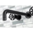 thumbnail image 4 of Kingston Brass KS8020RX Belknap Two-Handle 3-Hole Wall Mount Roman Tub Faucet in Matte Black, 4 of 7