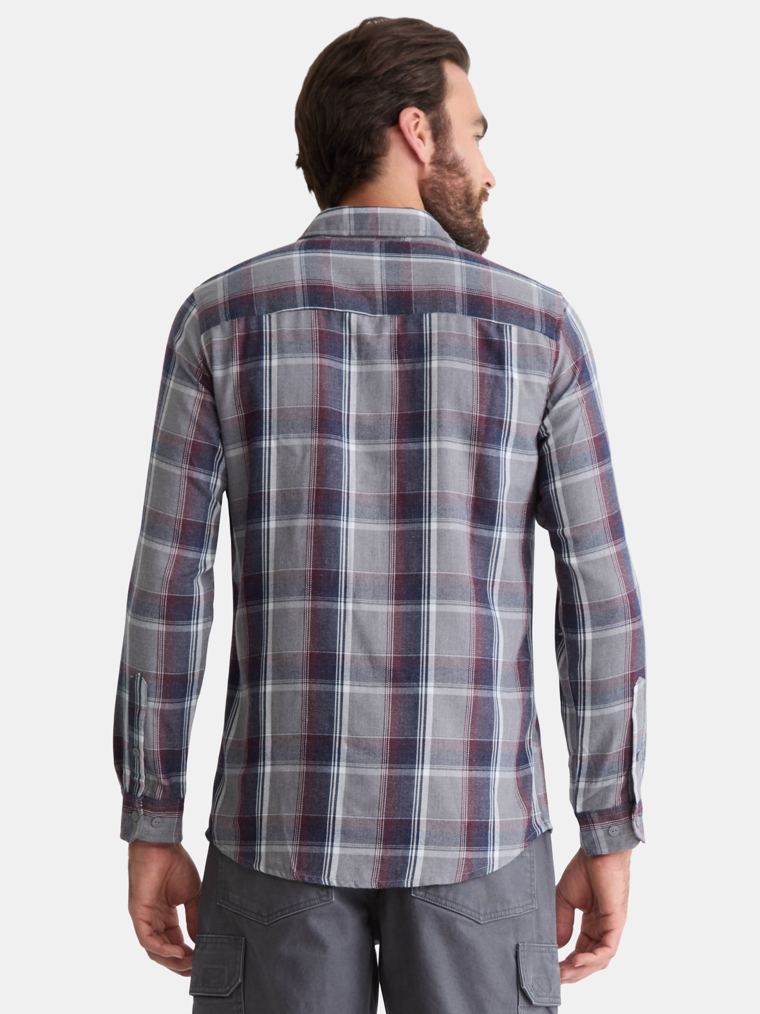 Burnside Men's and Big Men's Modern Fit Plaid Flannel Shirt with Long Sleeves, Sizes S-2XL