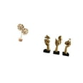 thumbnail image 5 of 4 Pieces Metal Leaf Sculpture Thinker Resin Figurine Unique Artistic Ornament for Living Room Bedroom Home Decor, 5 of 8