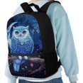 thumbnail image 4 of Uourmeti Owl and Moon Pattern Design Durable Backpack, 17 Inch Smooth Zippers School Backpack Big Storage Space Student Bookbag for Students, 4 of 6