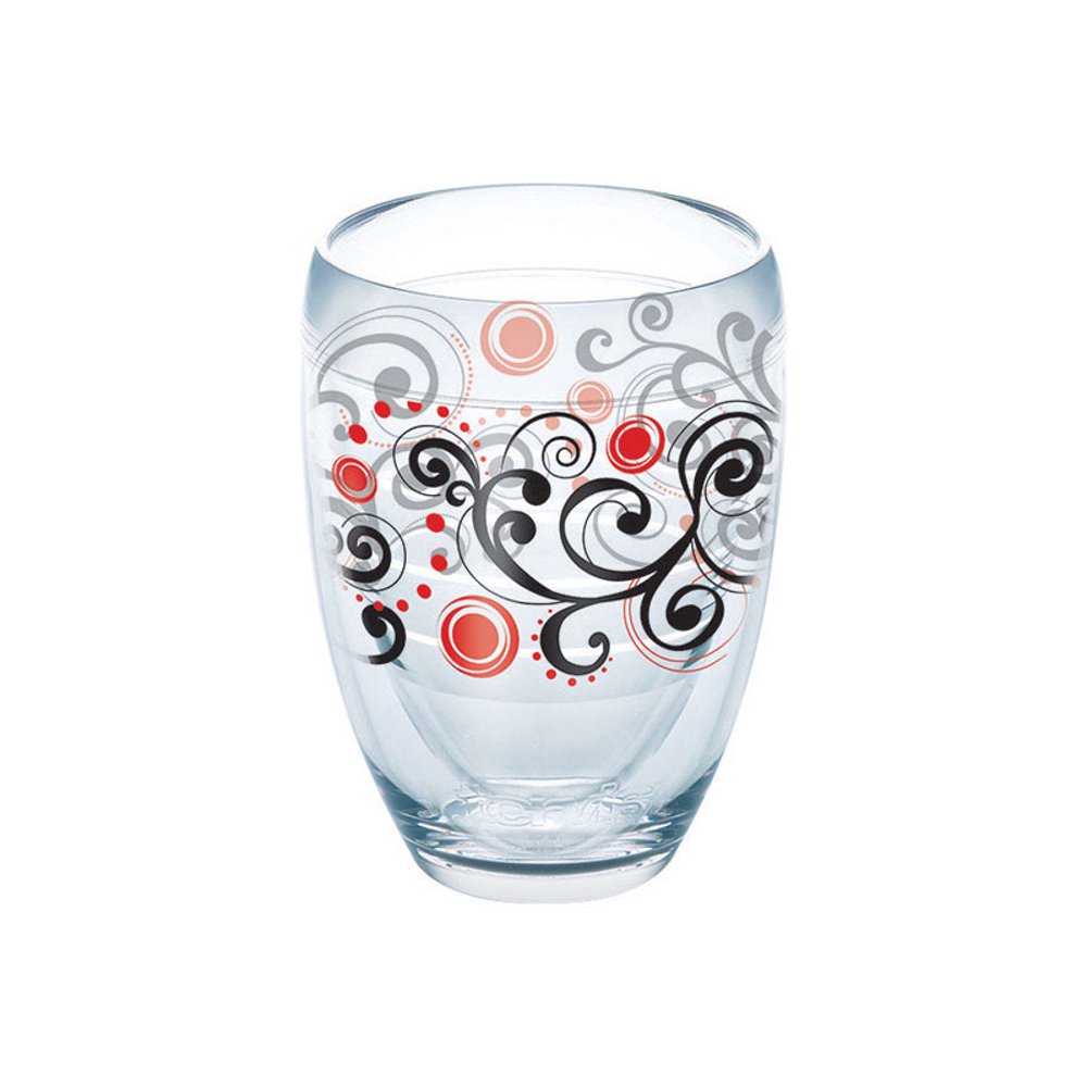 Tervis 1228289 Stemless Wine Glass, Tritan, Berry Swirlwind, 9 Oz