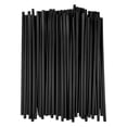 thumbnail image 1 of 500pcs Disposable Plastic Straws Black Thin Tube Cocktail Water Flat Mouthed Straight Tube 0.3x13cm, 1 of 5