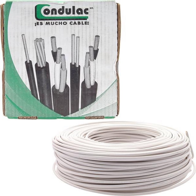 cable thw-ls 12 awg blanco 100 m condulac