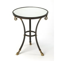 Butler Specialty Meurice Glass And Metal Accent Table In Black