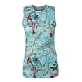thumbnail image 4 of Verano mujer moda cuello redondo sin mangas estampado Casual Tee Tops Wmkox8yi bvn3569, 4 of 5