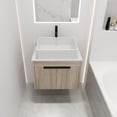 thumbnail image 3 of CoSoTower 24 " Modern Design Float Bathroom Vanity with Ceramic Basin Set, Wall Mounted White Oak Vanity with Soft Close Door,Kd-Packing,Kd-Packing,2 Pieces Parcel, 3 of 9