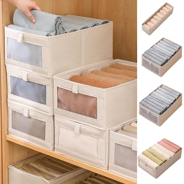 Xihbxyly Caja de Almacenamiento Plegable, Organizador de Tela Resistente, Diseño Transpirable, Apilable y Plegable, Ideal para Suéteres y Pantalones, Multiusos para Mudanzas y Dormitorios, Tamaño Peq