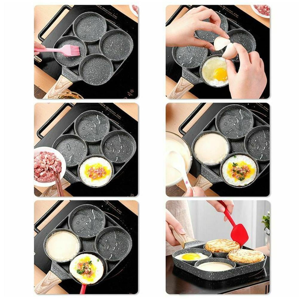 4 Hole Omelet Pan Burger Egg Pancake Maker Bakelite 2024A Frying Pan F4F3