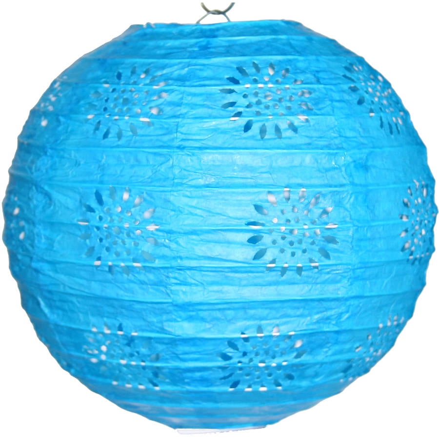 Lace Paper Lantern Teal, Set of 3