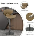 thumbnail image 4 of Hawsaiy Adjustable Swivel Bar Stools Set of 2 with Back and Footrest, Faux Leather Counter Height Kitchen Stools, Modern Bar Chairs for Island and Home Bar, Brown, 4 of 8