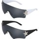 thumbnail image 1 of Gafas de sol Y2K sin marco (blanco y negro), 2 gafas de sol envolventes para hombre y mujer, gafas de sol sin marco de moda, gafas de sol para bicicleta al aire libre con protección UV400, 1 of 4