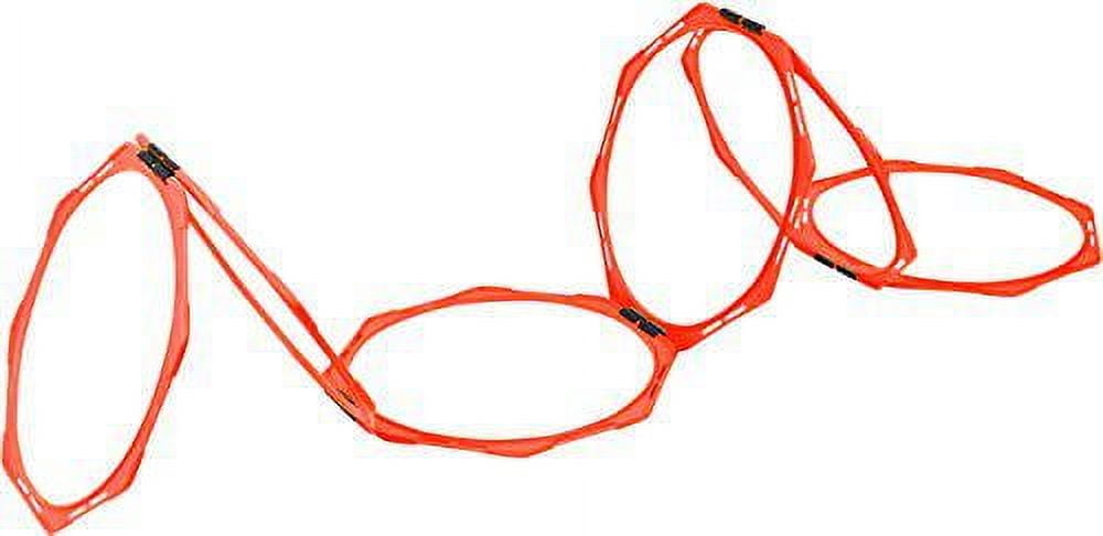 24 in Hexagonal Speed & Agility Training Rings with Carry Bag (Set of 6, Orange)