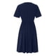 thumbnail image 4 of Moda mujer vestidos verano sólido Casual cuello en V manga corta botón vacaciones playa Mini vestido Fridja  qw6465, 4 of 4