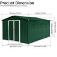 thumbnail image 6 of 10ft x 12ft Outdoor Storage Sheds, Metal Waterproof Tool Sheds with Aluminum Frames & Punched Vents & Hinged Lockable Doors, Heavy-Duty Sheds Unit for Patio Storage, Chicken Coop, White+Green, 6 of 6