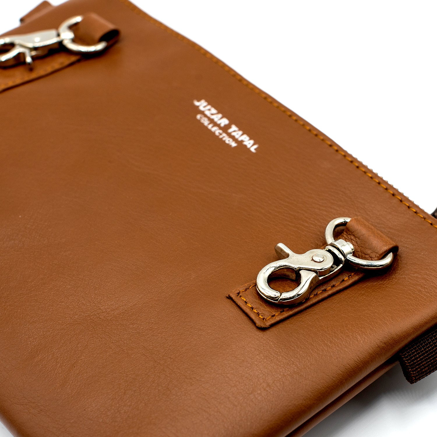 Leather Crossbody Bag Tan Everyday Waist Loop Purse for Women by Juzar Tapal Collection - J151